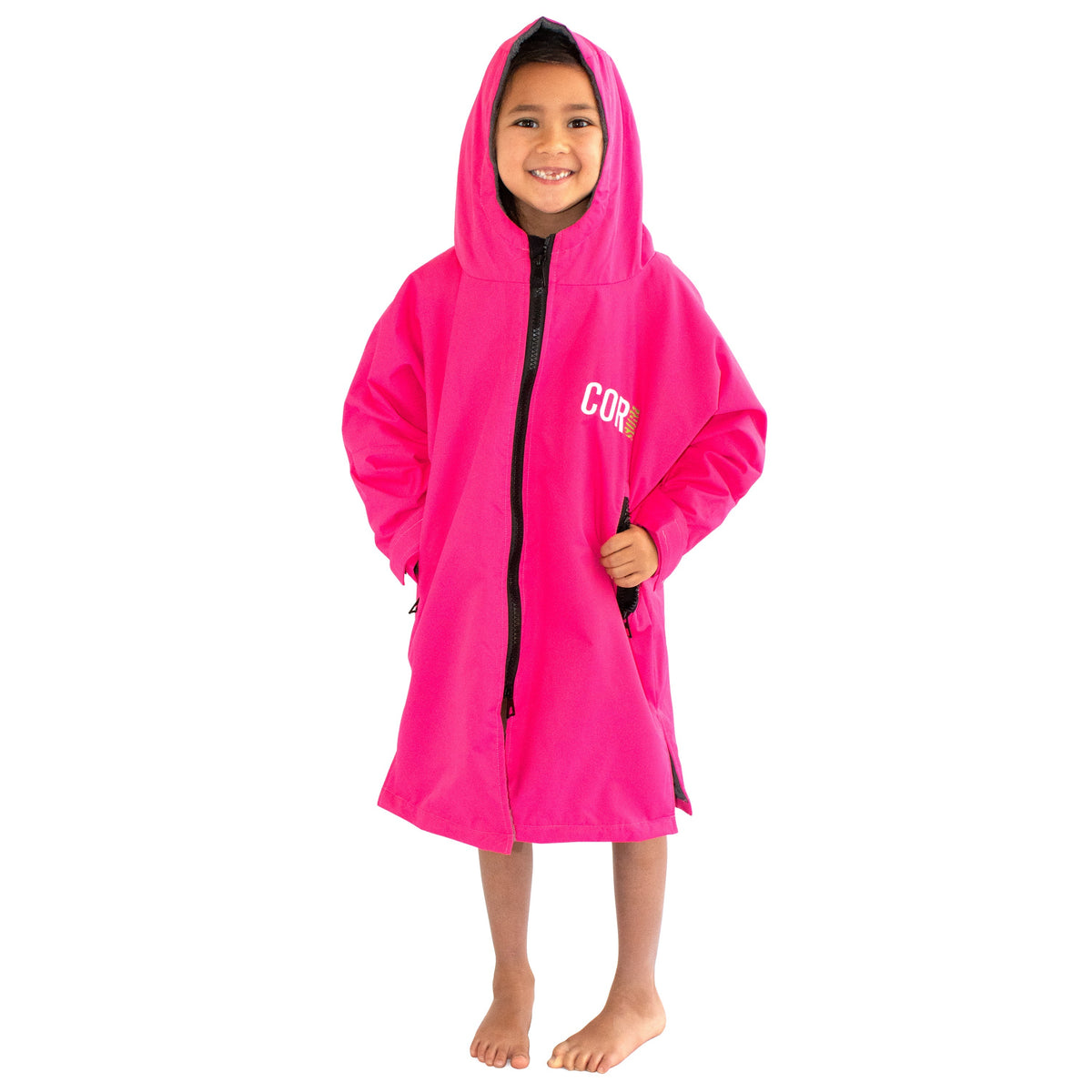 COR Surf youth swim parka in pink product photo