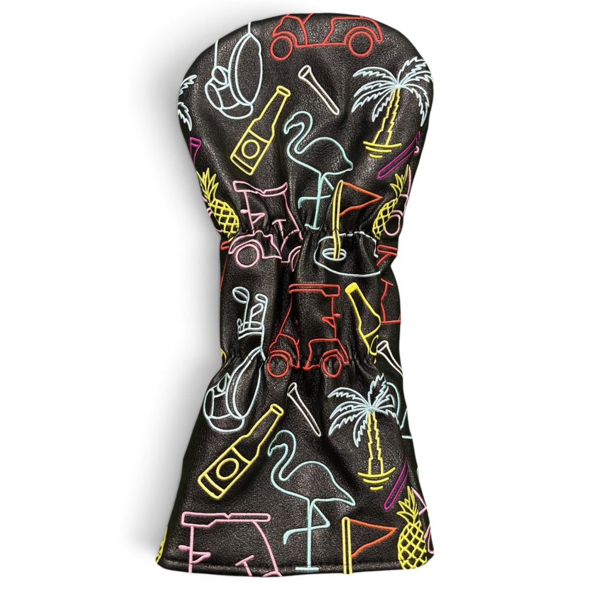 Miami Slice Driver Headcover – Premium Faux Leather Driver Cover – Elastic Fit – Embroidered -, product image 2