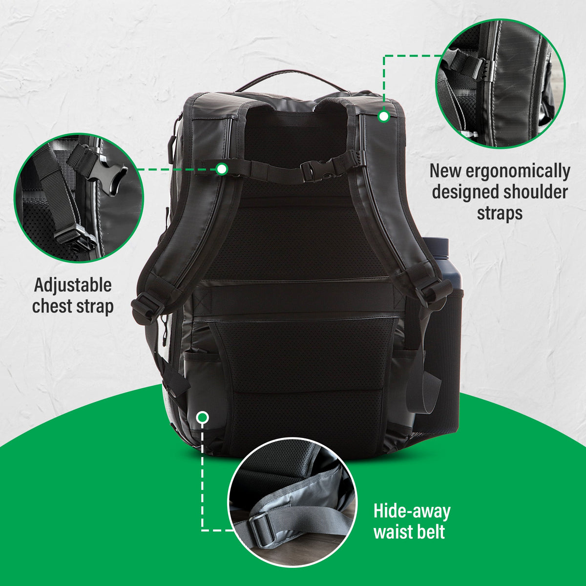 COR Surf Island Hopper 2.0 Matte Black Travel Backpack — 28L or 34L, product image 6