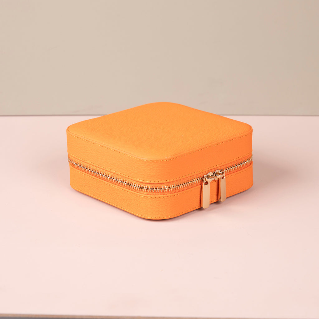 LEATHERE Palermo Leather Travel Jewelry Box — Orange, product image 3