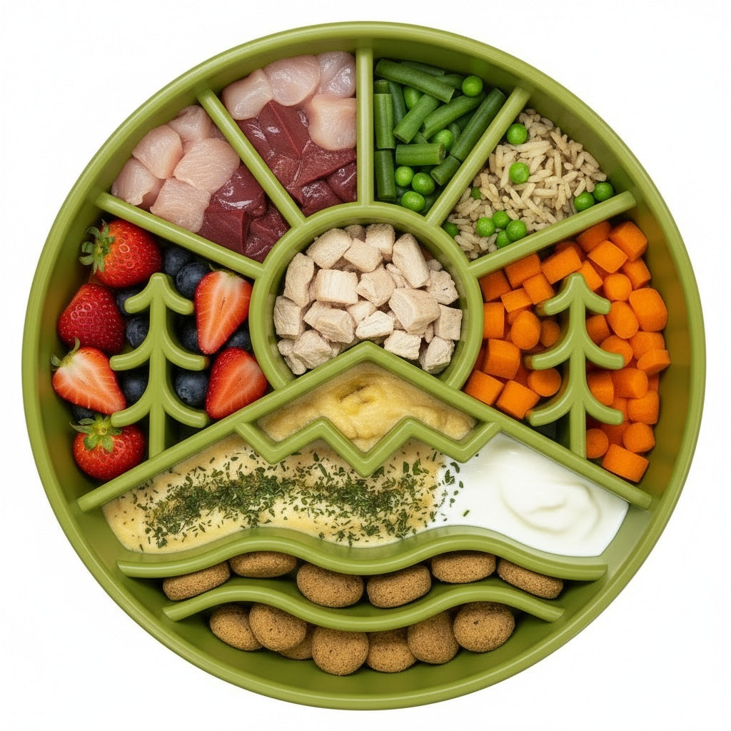 Green slow-feeder dog bowl product view