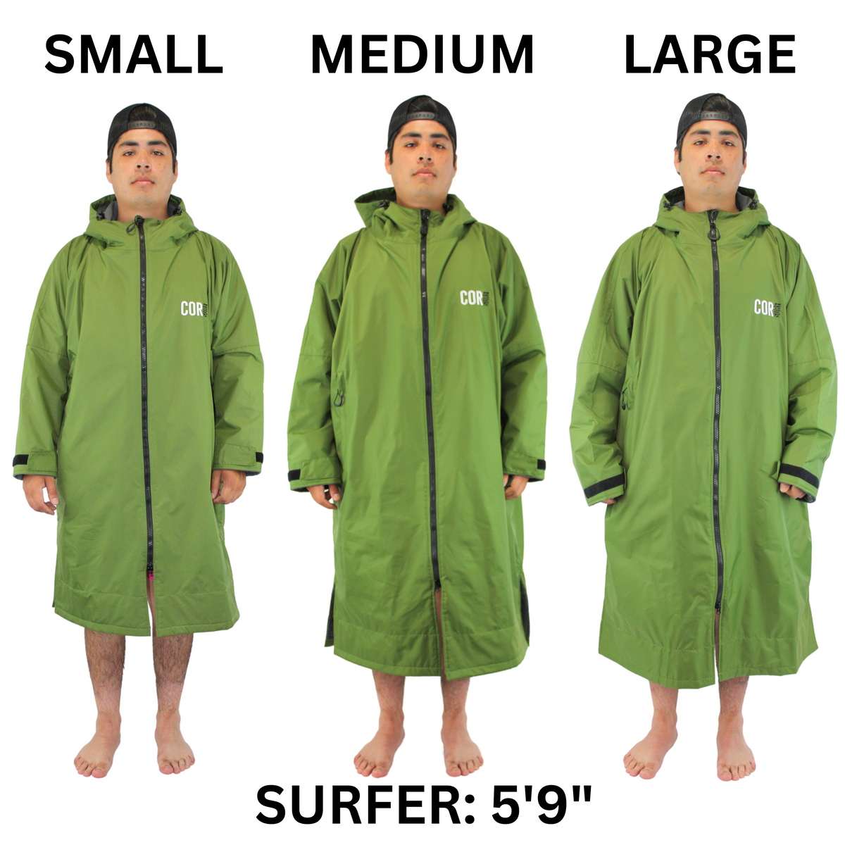 COR Surf Waterproof Swim Parka — Green, product image 6