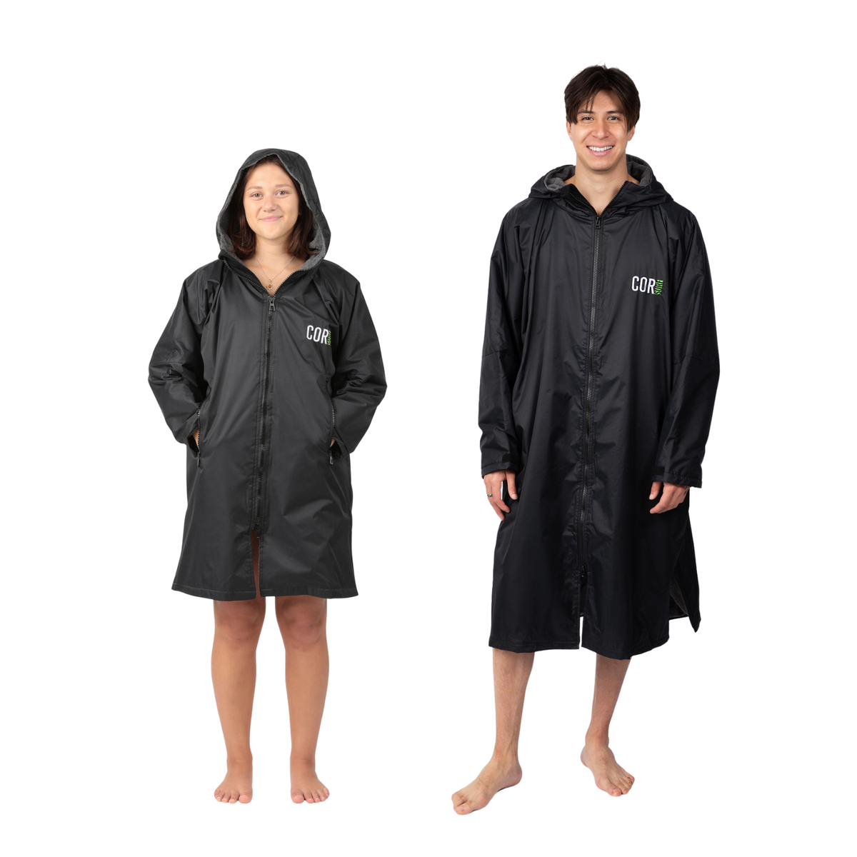 COR Surf Waterproof Swim Parka — Black, product image 1