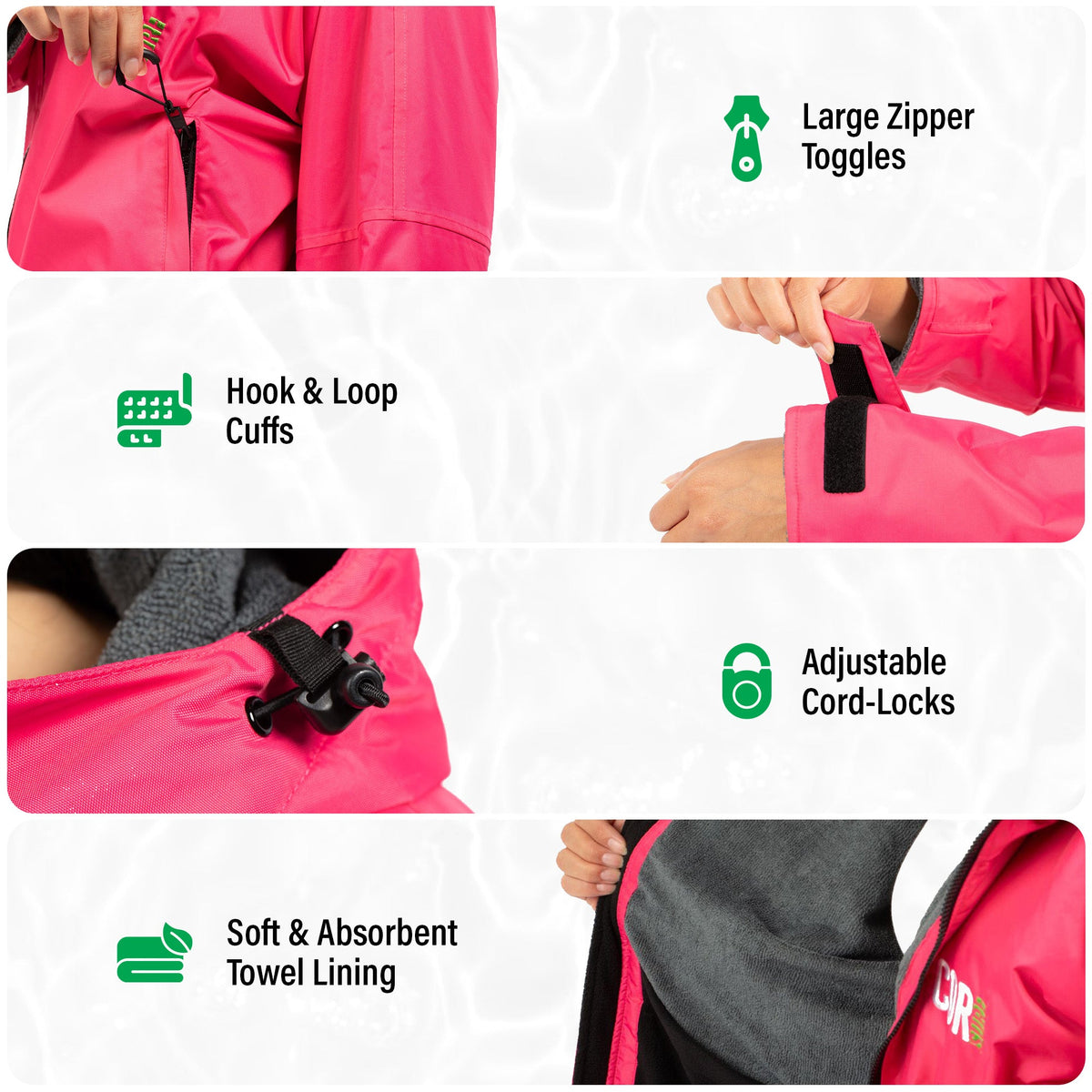COR Surf Waterproof Swim Parka — Red, product image 5
