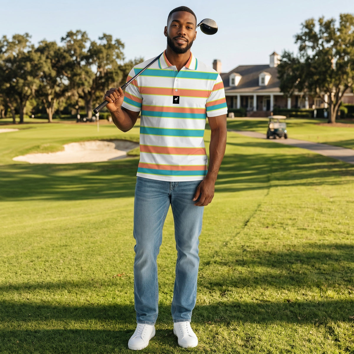 Logie Joe's Men's Beach Boardwalk Performance Golf Polo, product image 2