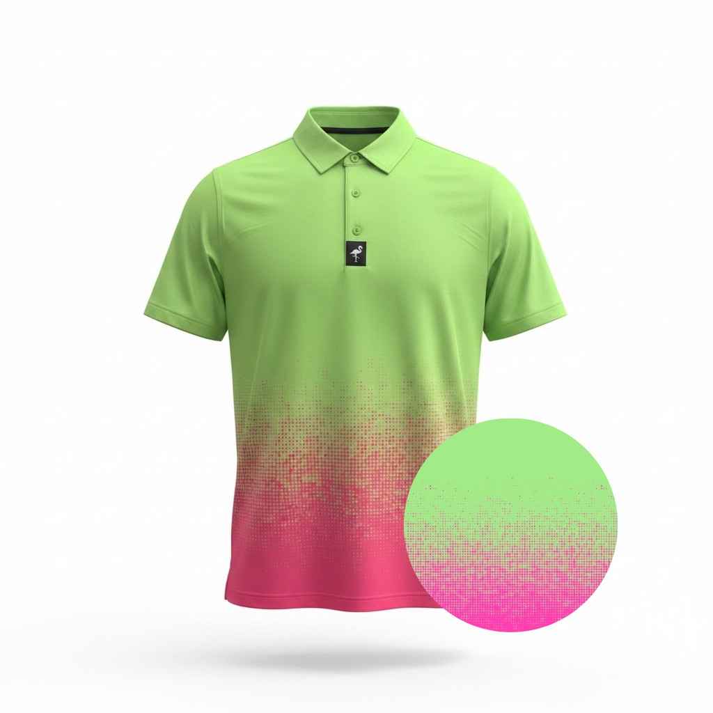 Logie Joe's Men's Watermelon Sunset Performance Golf Polo, product image 1