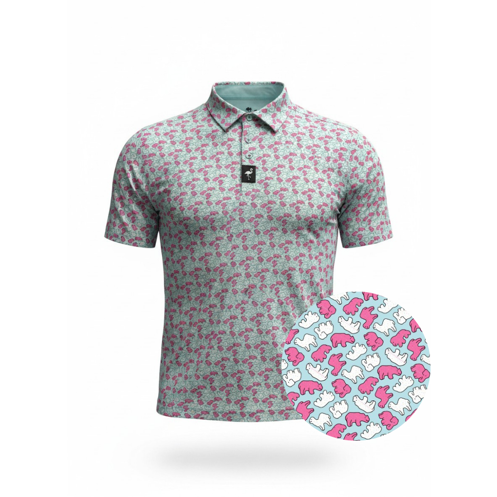 Logie Joe's Men's Frosted Animal Cookies Performance Golf Polo, product image 1