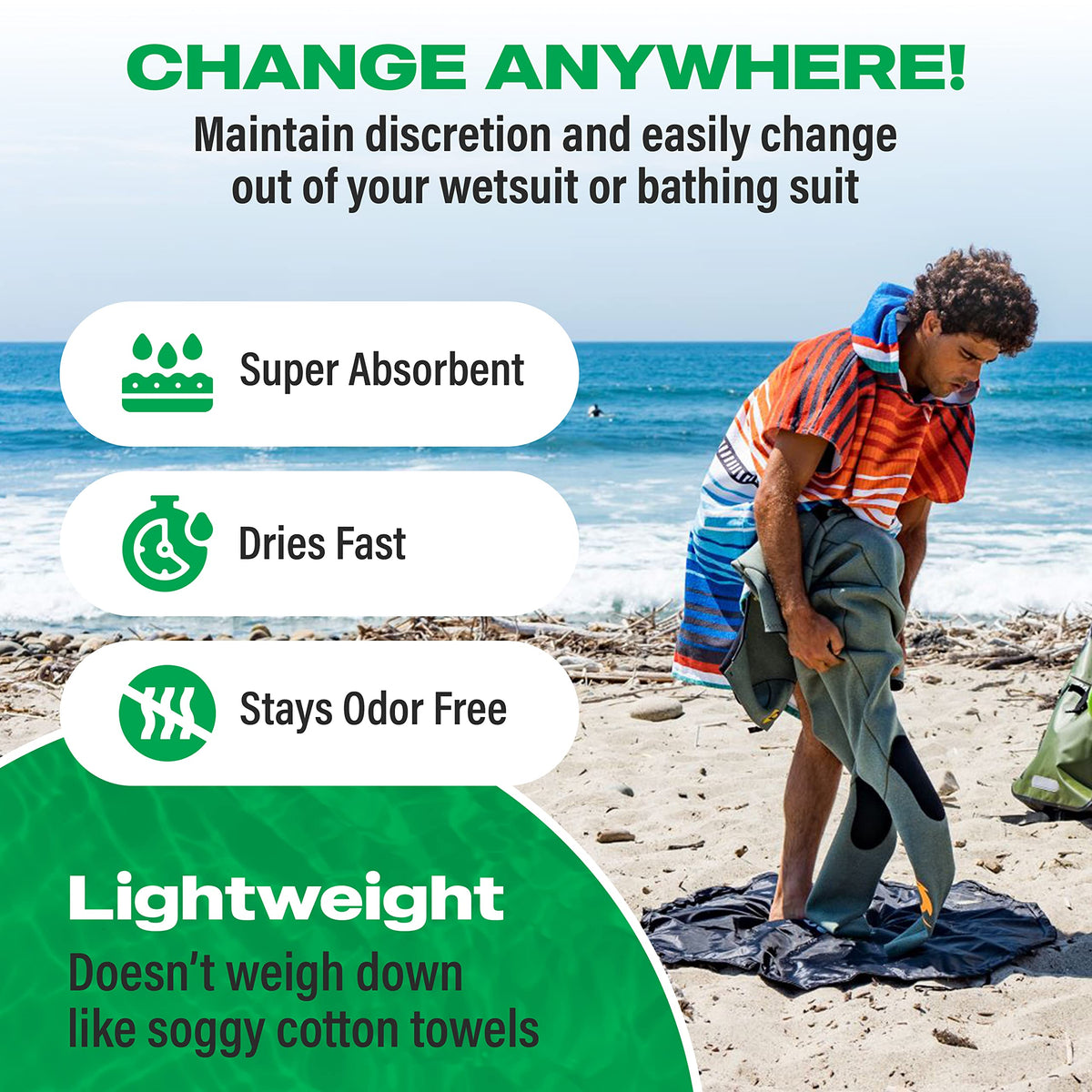 COR Surf Changing Towel Poncho — Solid Colors, product image 4
