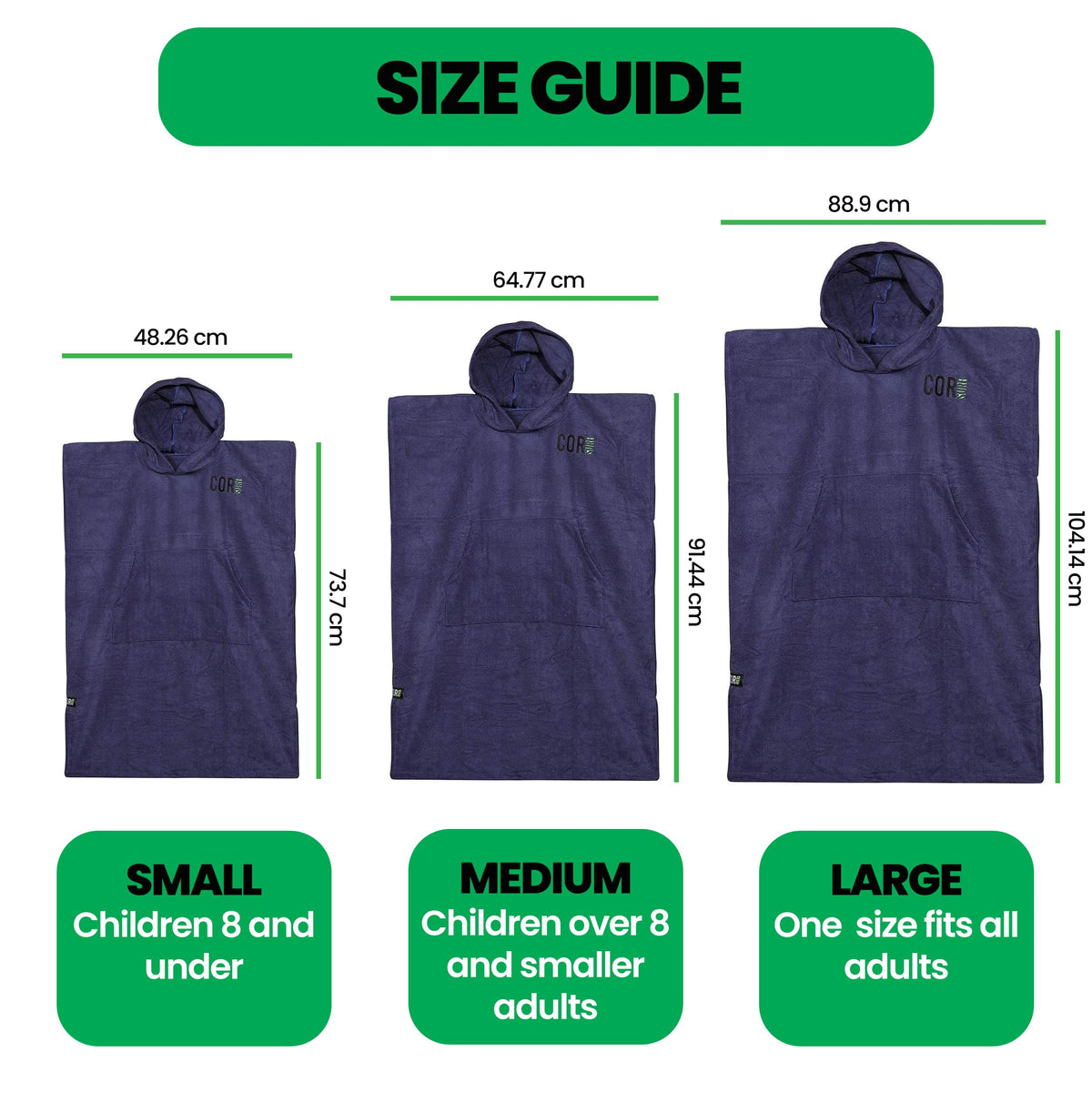 COR Surf Changing Towel Poncho — Solid Colors, product image 3