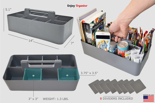 4-Pack Portable Organizer Caddies with Dividers — Made in USA, product image 2