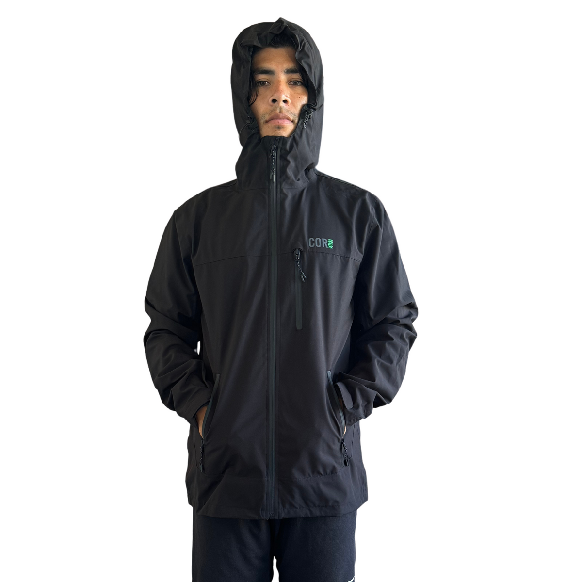 COR Surf Huakai Travel Rain Jacket — Black, product image 3