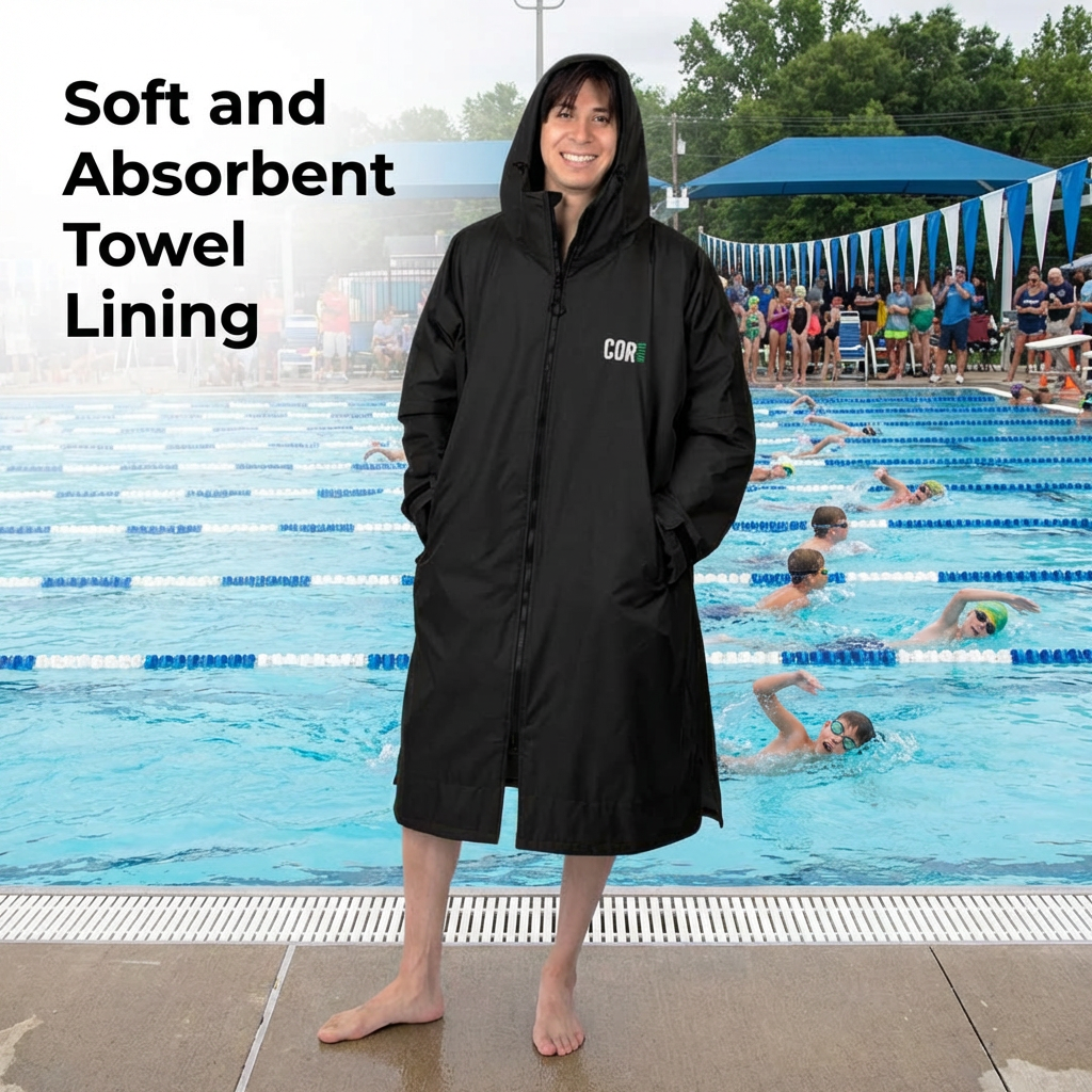 COR Surf Waterproof Swim Parka — Navy Blue, product image 2