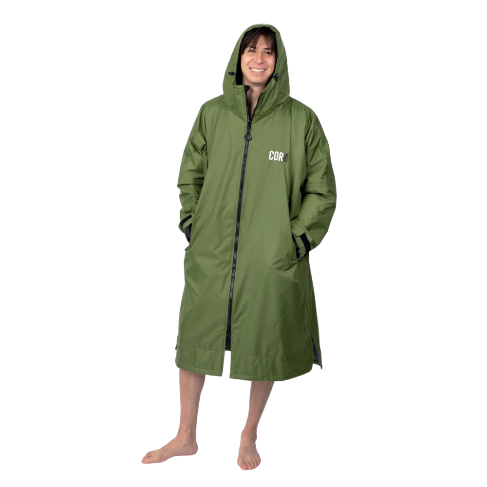 COR Surf Waterproof Swim Parka — Green, product image 1