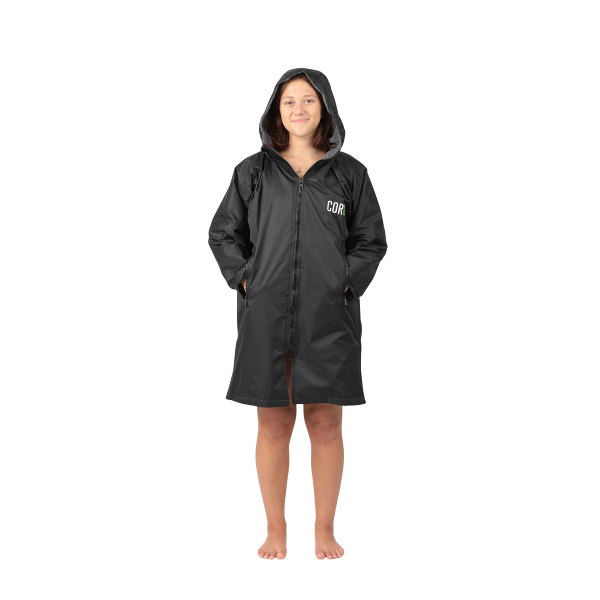 COR Surf Waterproof Swim Parka — Black, product image 14