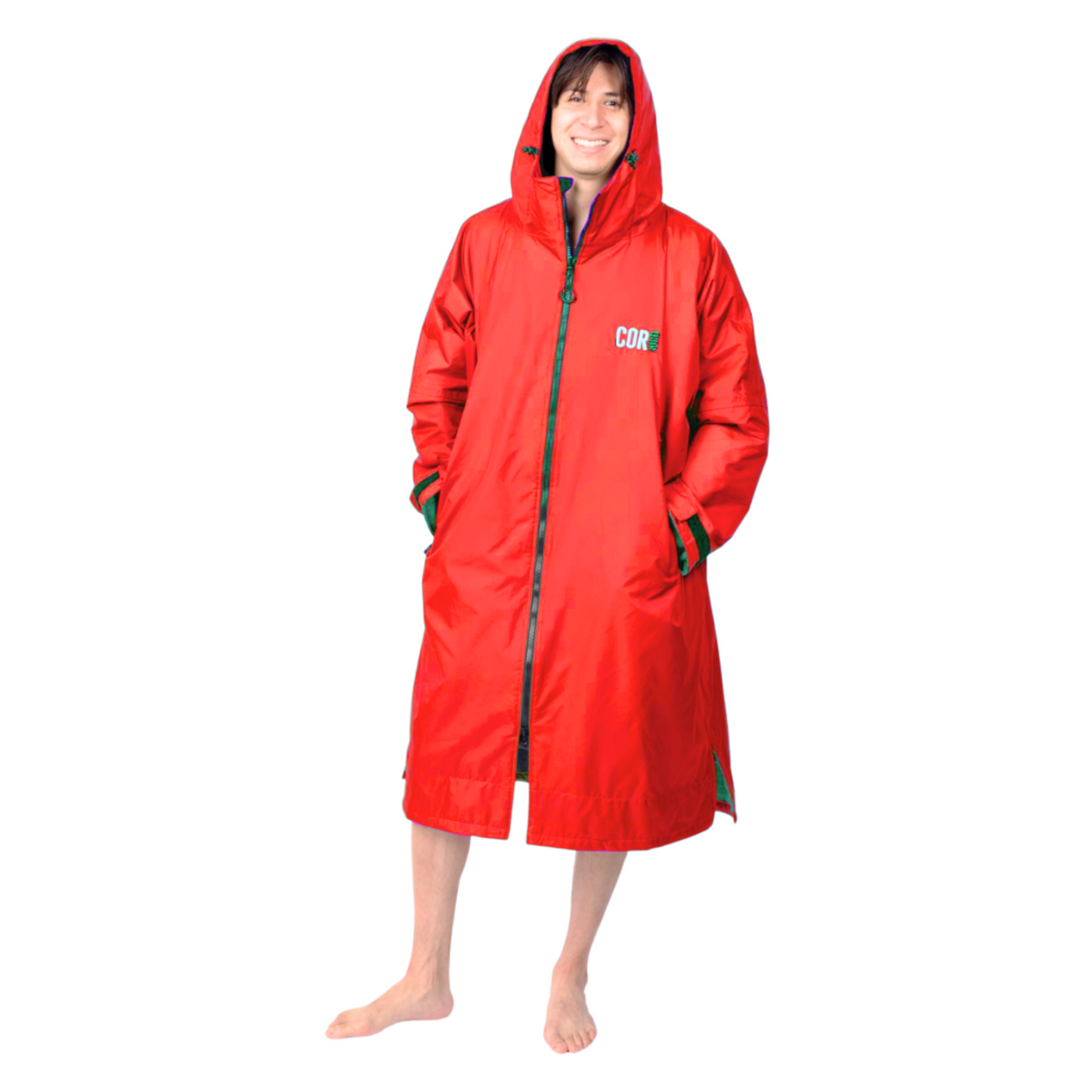 COR Surf Waterproof Swim Parka — Red, product image 8