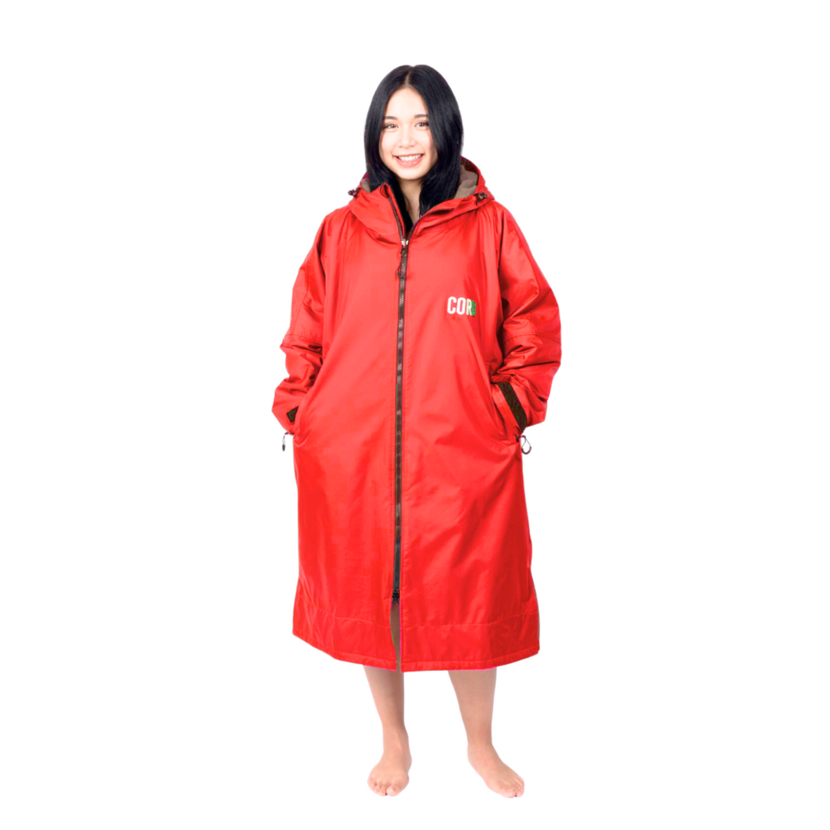 COR Surf Waterproof Swim Parka — Red, product image 7