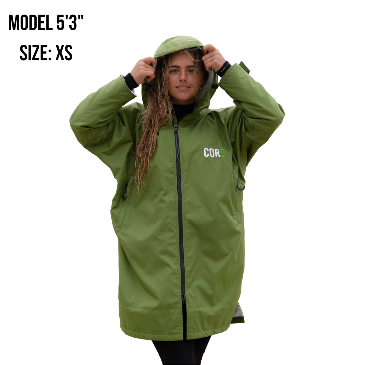 COR Surf Waterproof Swim Parka — Green, product image 11