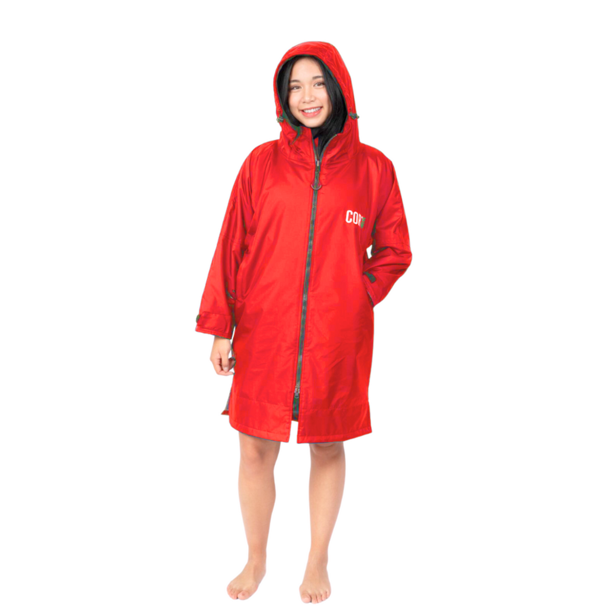 COR Surf Waterproof Swim Parka — Red, product image 1