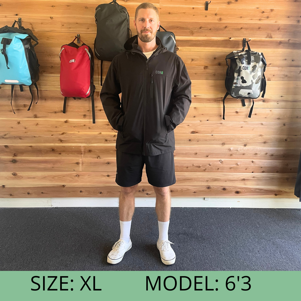 COR Surf Huakai Travel Rain Jacket — Black, product image 9